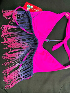 Bikini Lab Fringe Bikini in Pink & Purple